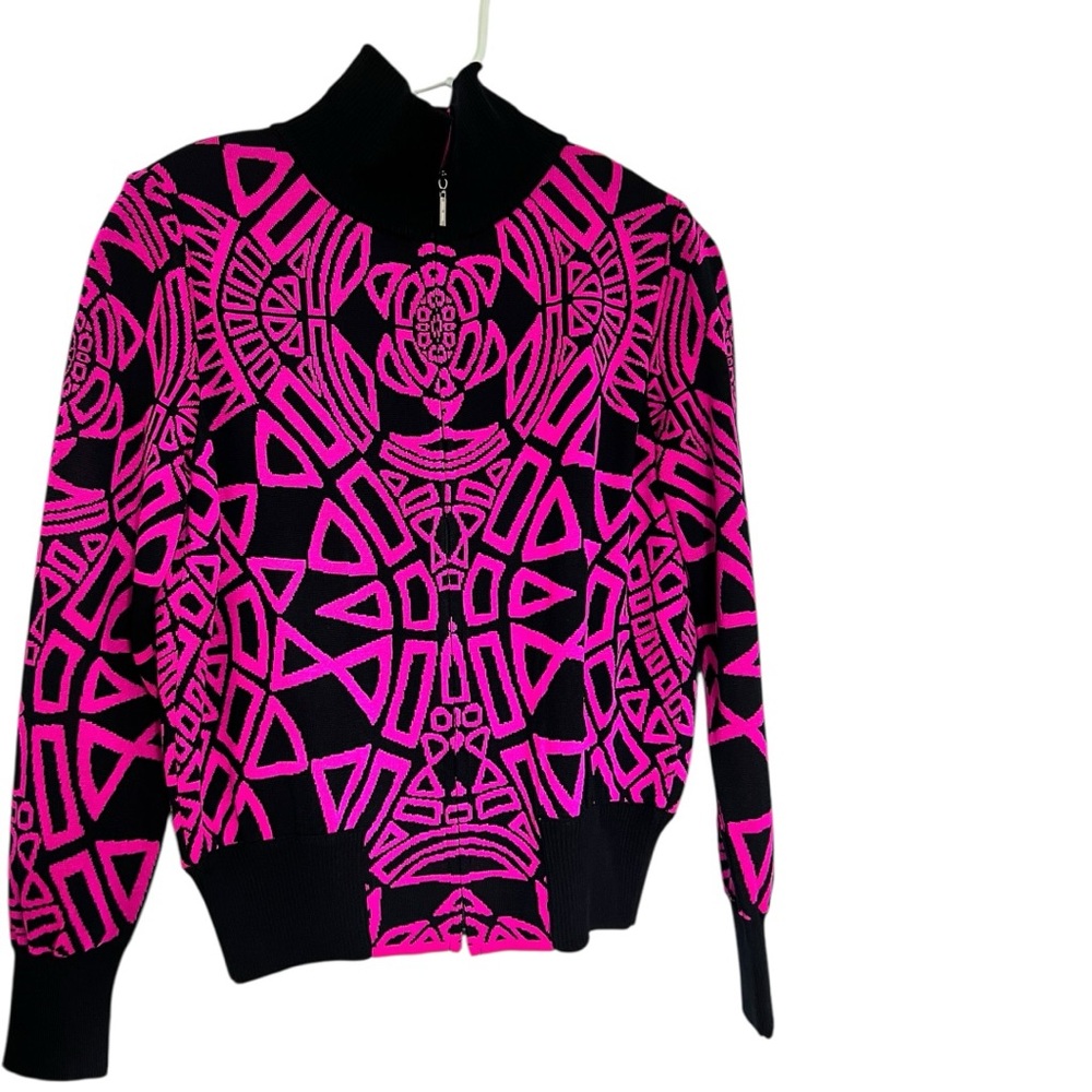 Ming Wang Black and Pink Knit Sweater
